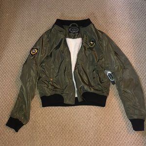 Green bomber jacket